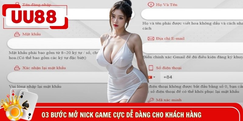 03 bước mở nick game cực dễ dàng cho khách hàng